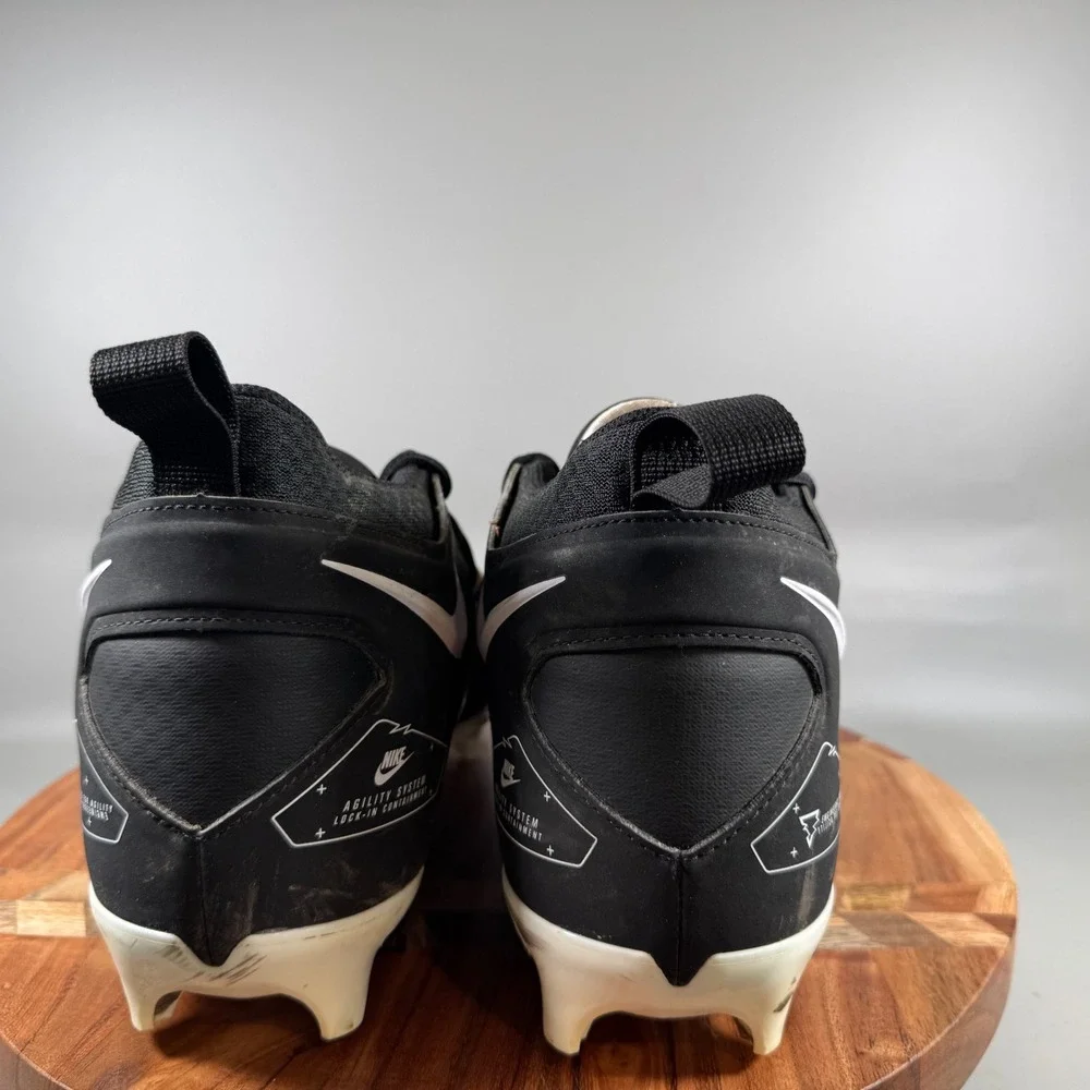 Nike Alpha Menace Pro 3 Black White Football Cleats Mens 12.5 CT6649-001‎